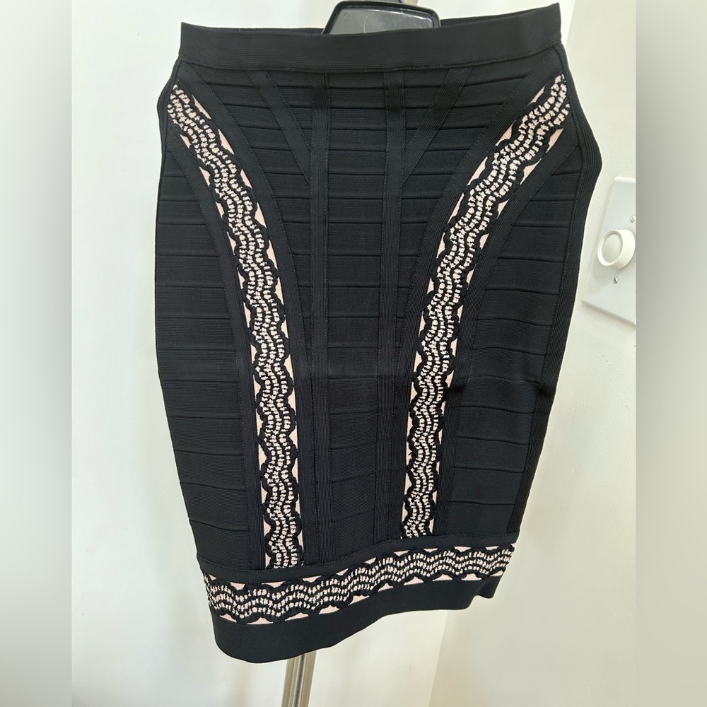 Richly textured Harve Leger Skirt